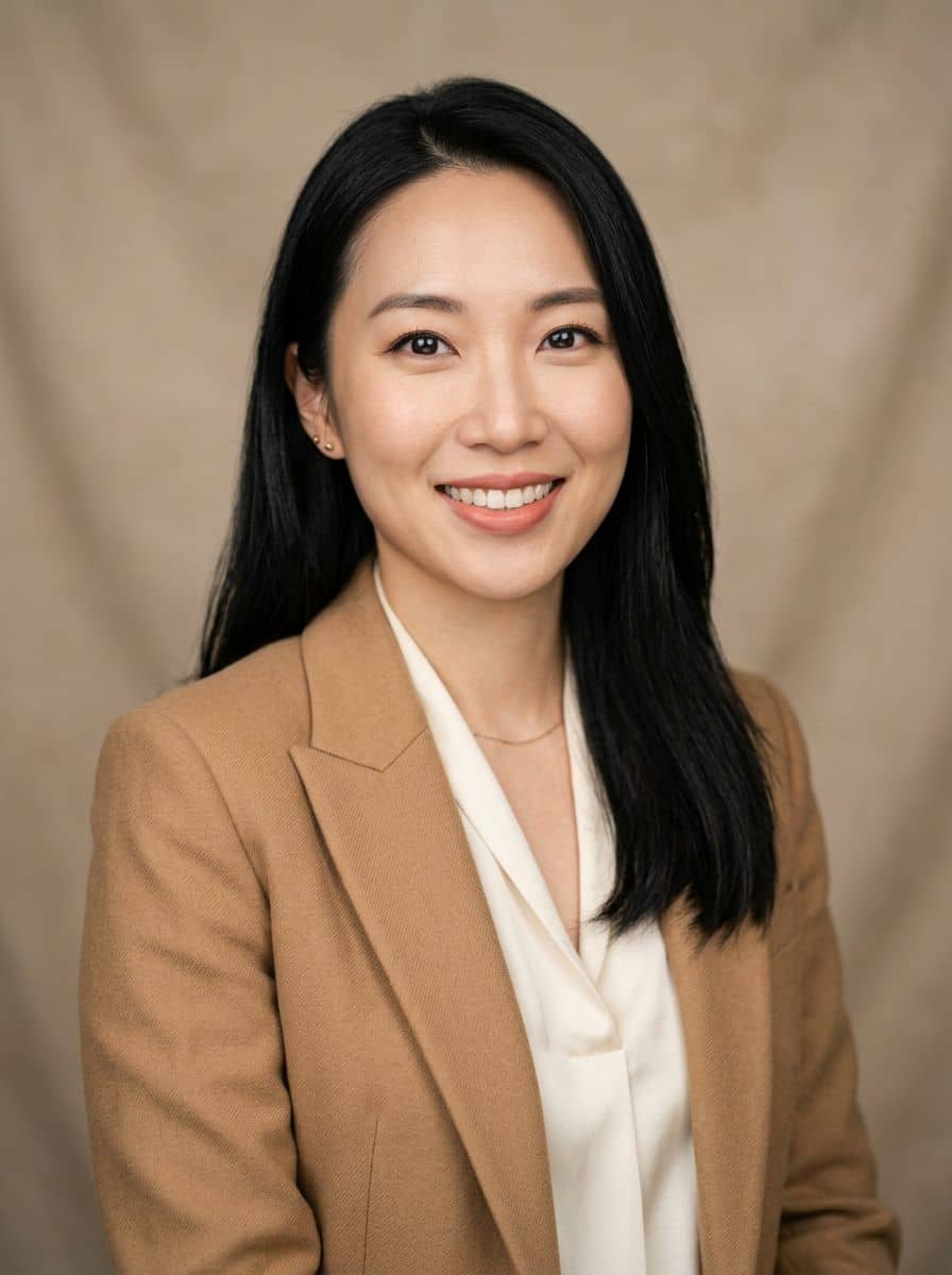 Camel Blazer Cream - Studio Warm Beige - woman business headshot