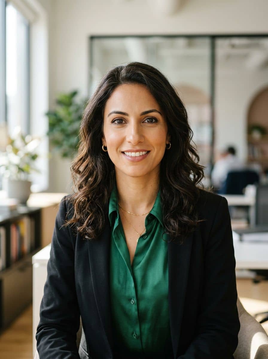 Emerald Blouse Blazer - Office Bright - woman business headshot