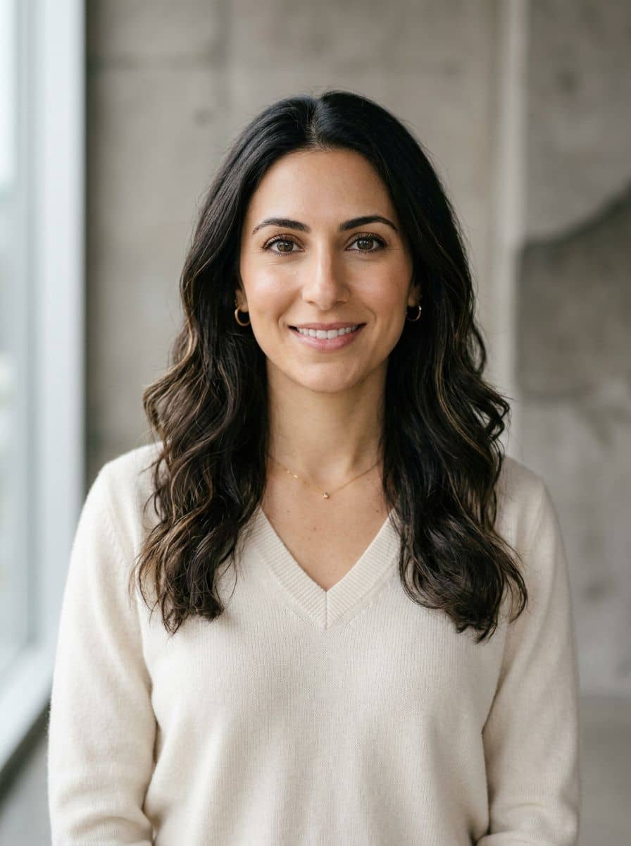 Cream Cashmere - Concrete Wall - woman business headshot