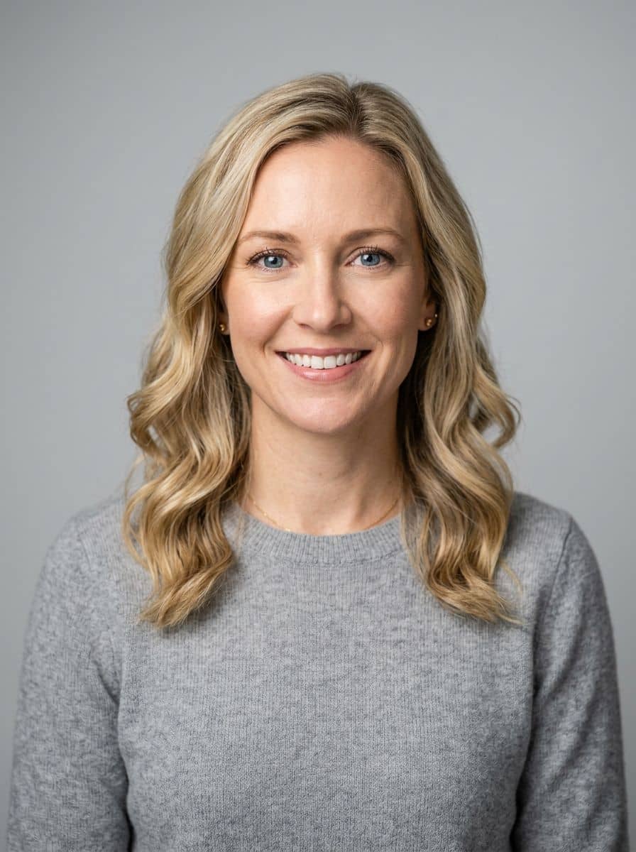 Dove Gray Knit - Studio Bright Grey - woman business headshot