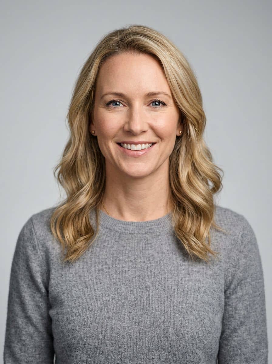 Dove Gray Knit - Studio Bright Grey - woman business headshot