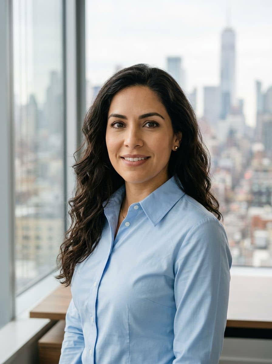Powder Blue Shirt - Corner Office - woman business headshot