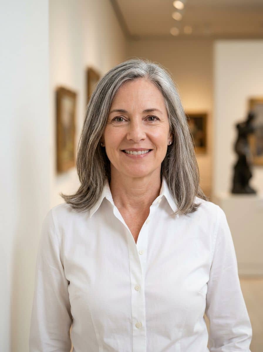 White Button Down - Museum Wall - woman business headshot