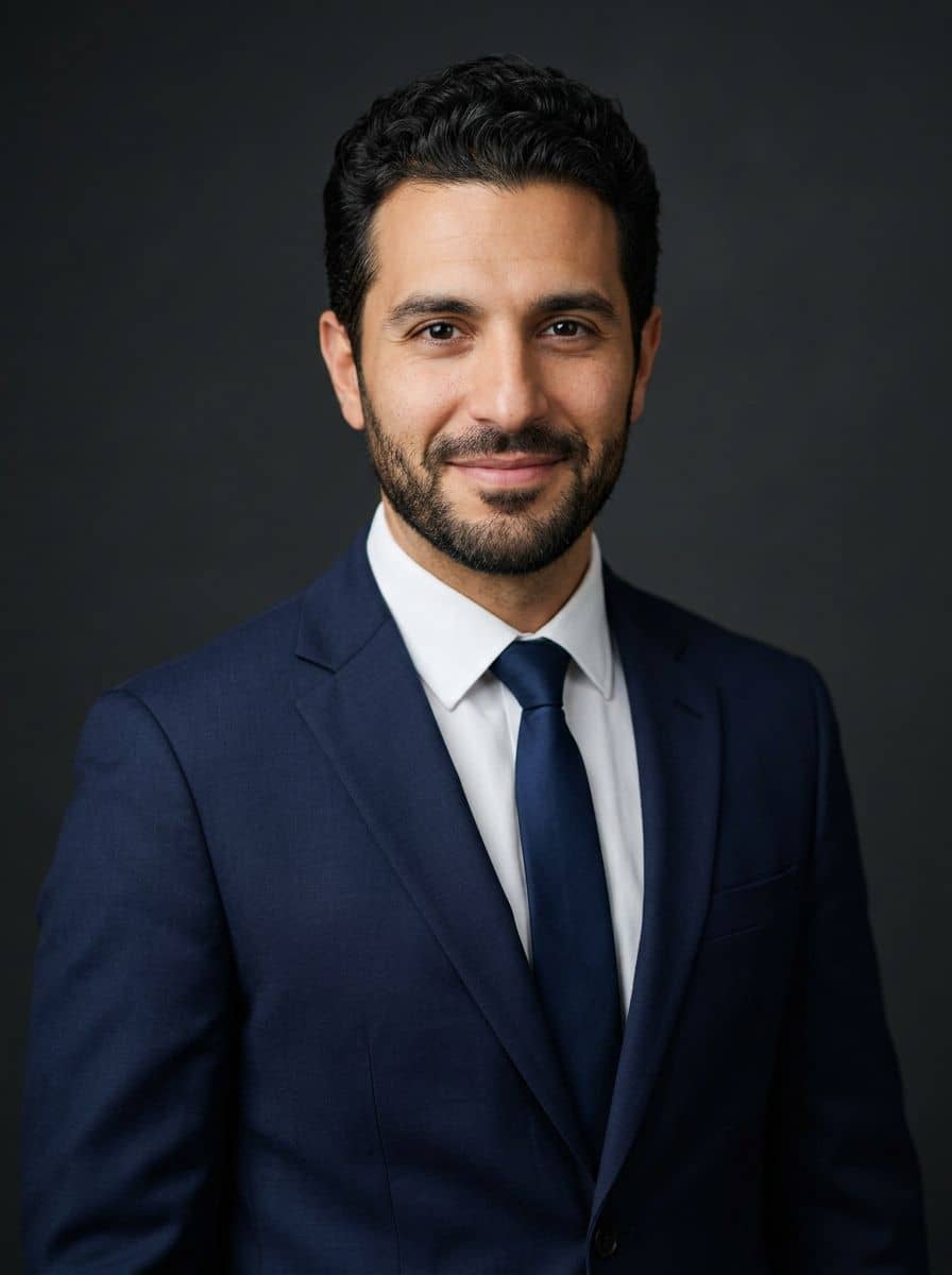Navy Suit Tie - Studio Charcoal - man business headshot