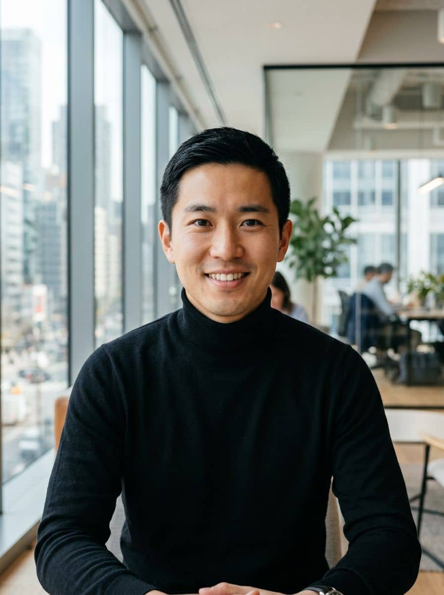 Black Turtleneck - Office Glass - man business headshot
