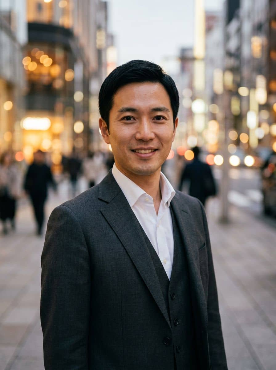 Charcoal 3piece - City Bokeh - man business headshot