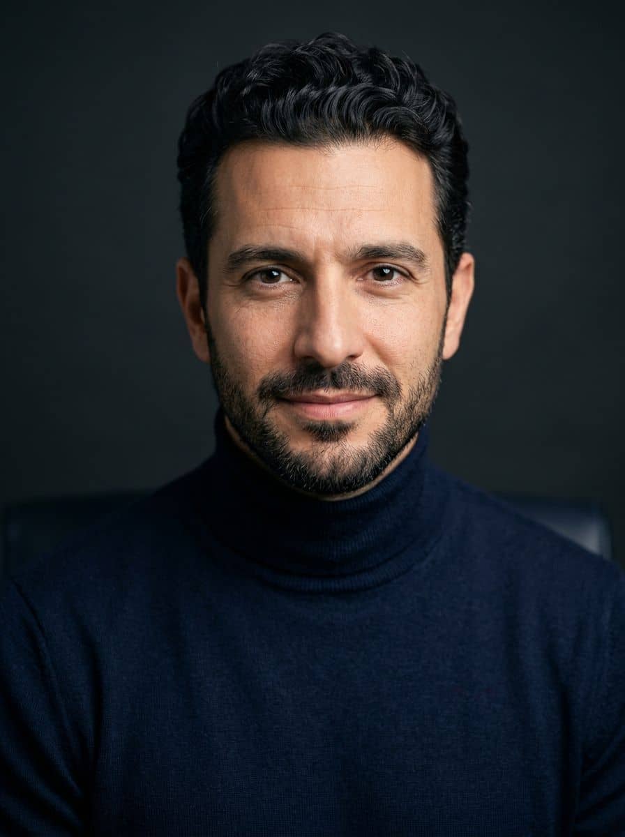 Navy Turtleneck - Studio Charcoal - man business headshot