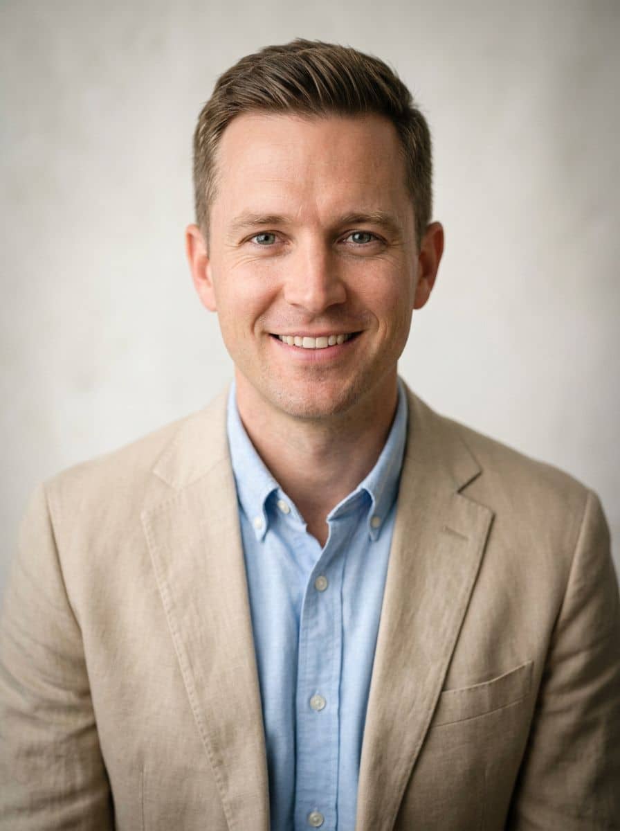 Beige Blazer Shirt - Studio Soft White - man business headshot