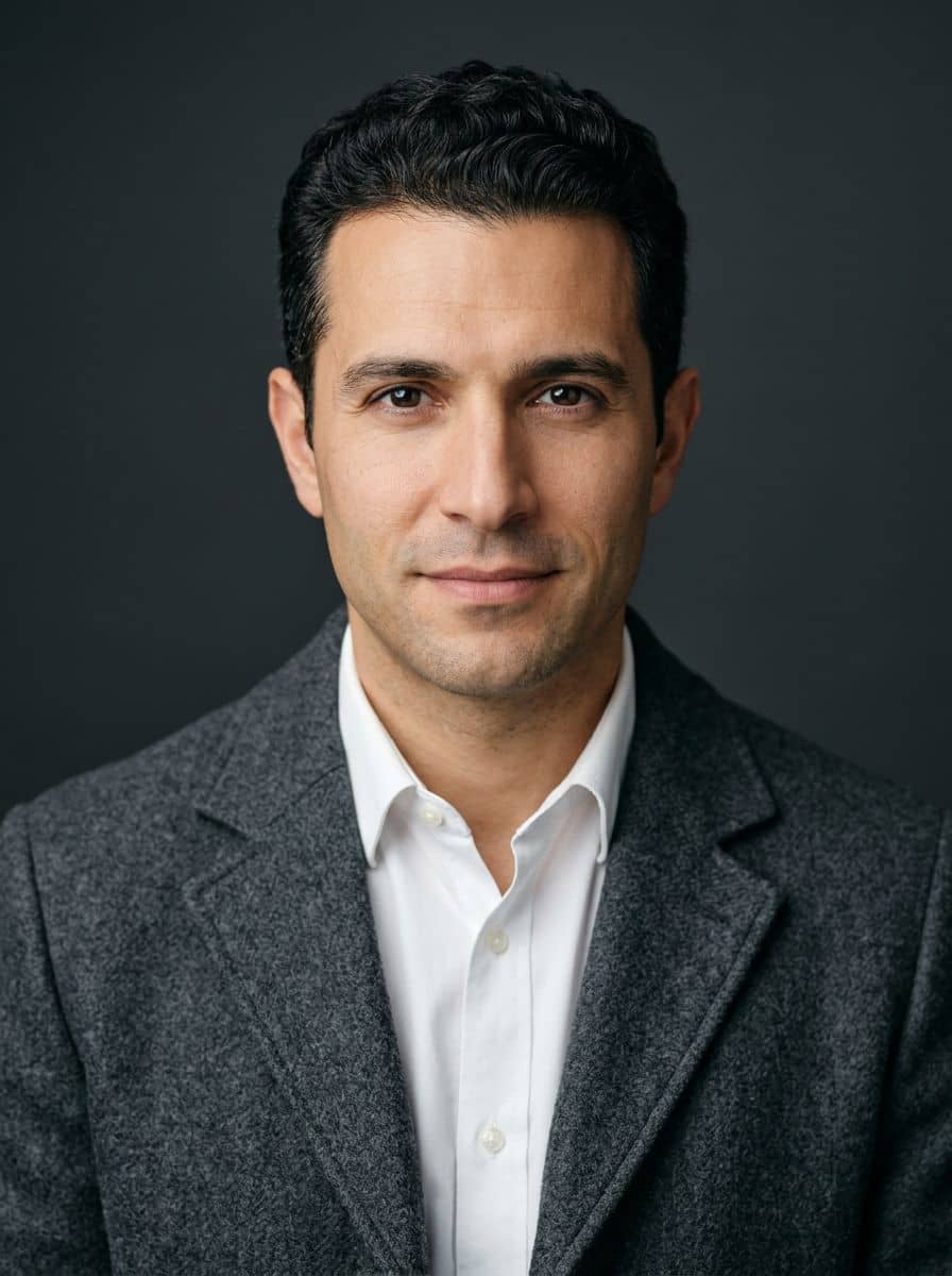 Gray Wool Coat - Studio Dark Grey - man business headshot