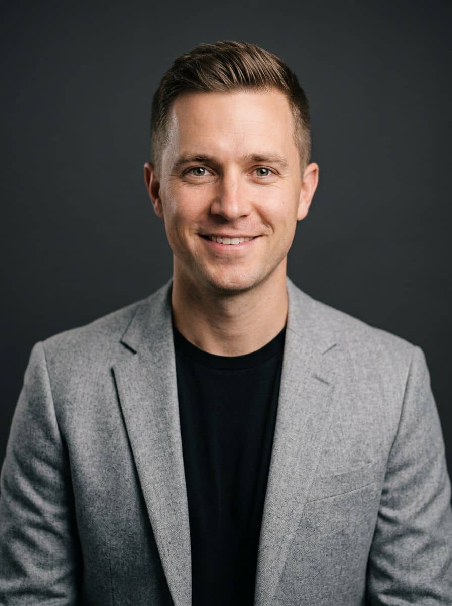 Gray Blazer Tee - Studio Dark Grey - man business headshot