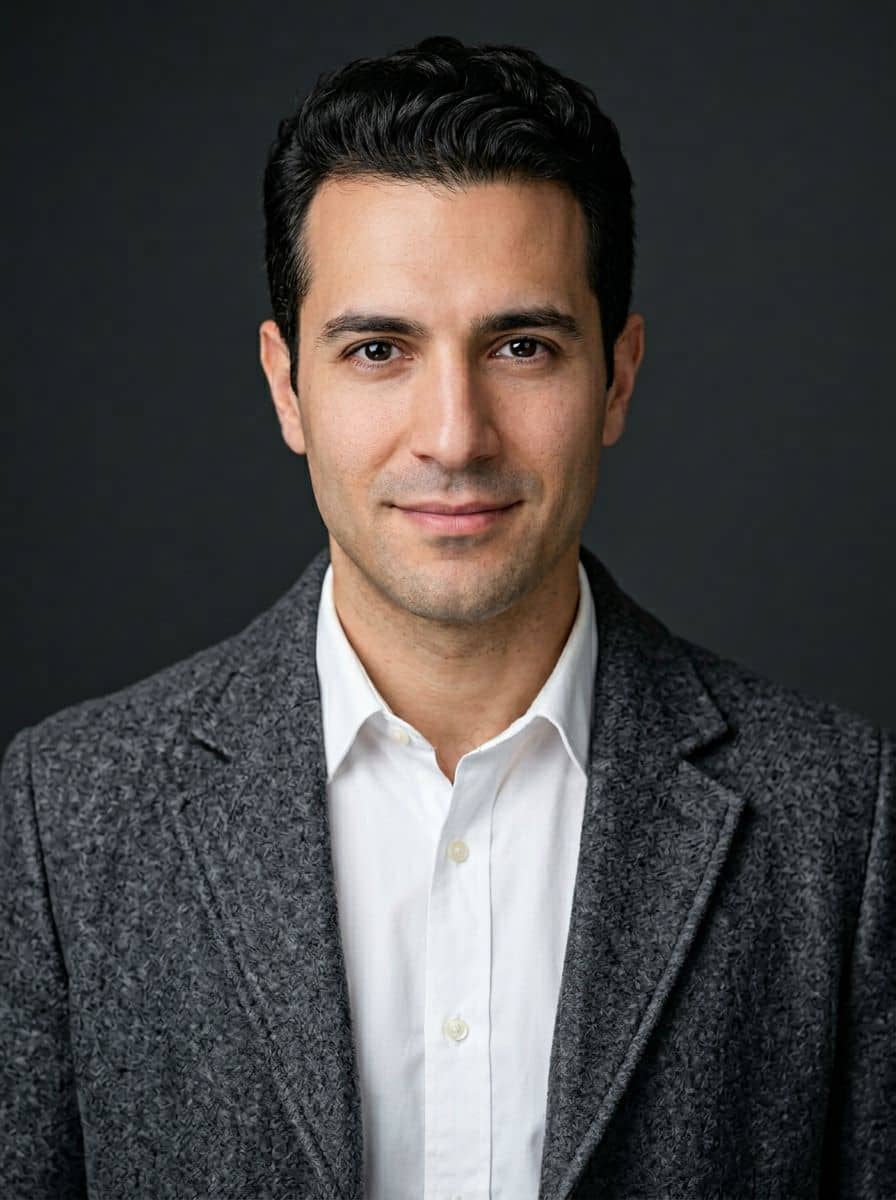 Gray Wool Coat - Studio Dark Grey - man business headshot