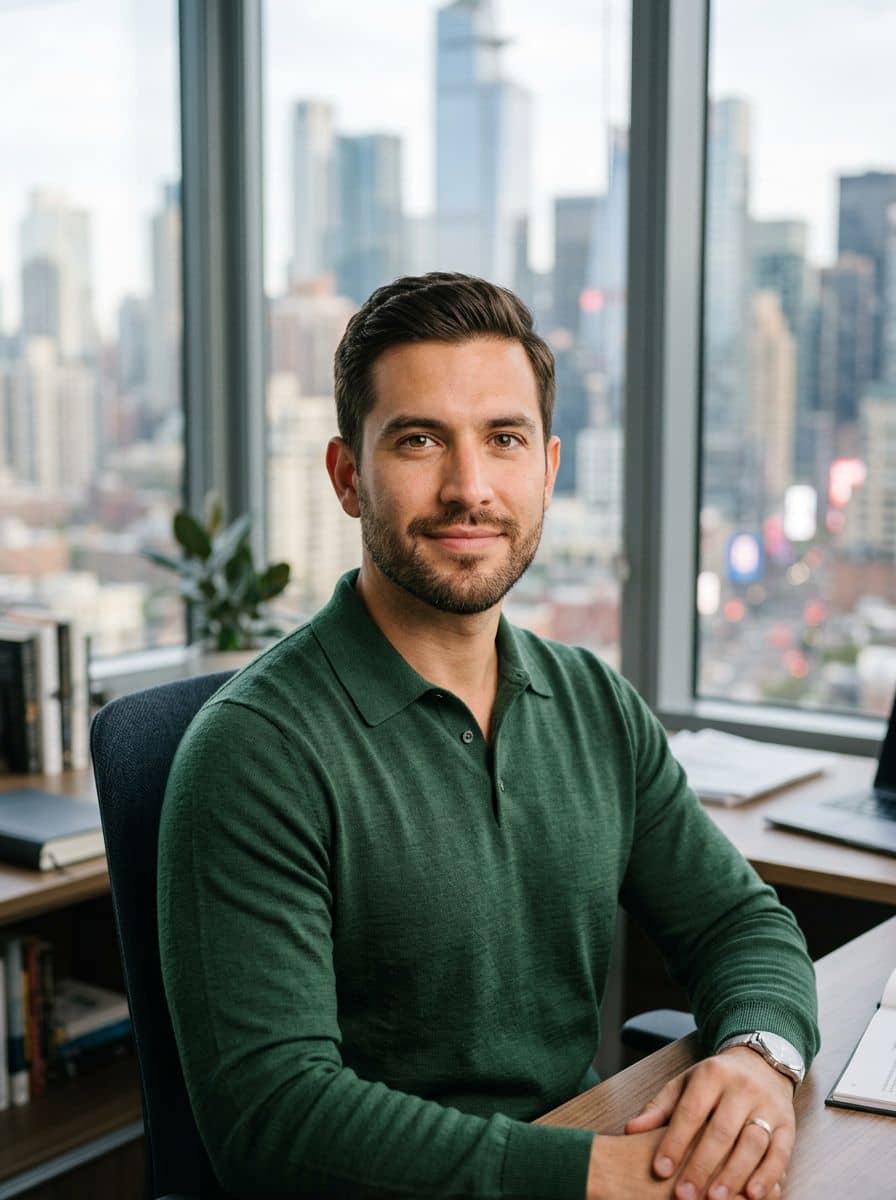 Forest Knit Polo - Corner Office - man business headshot