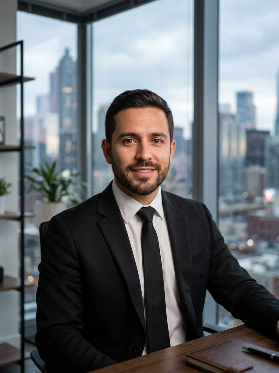Black Suit Tie - Corner Office - man business headshot