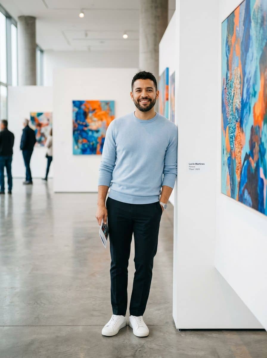 Pastel Knit - Gallery White - man social media portrait