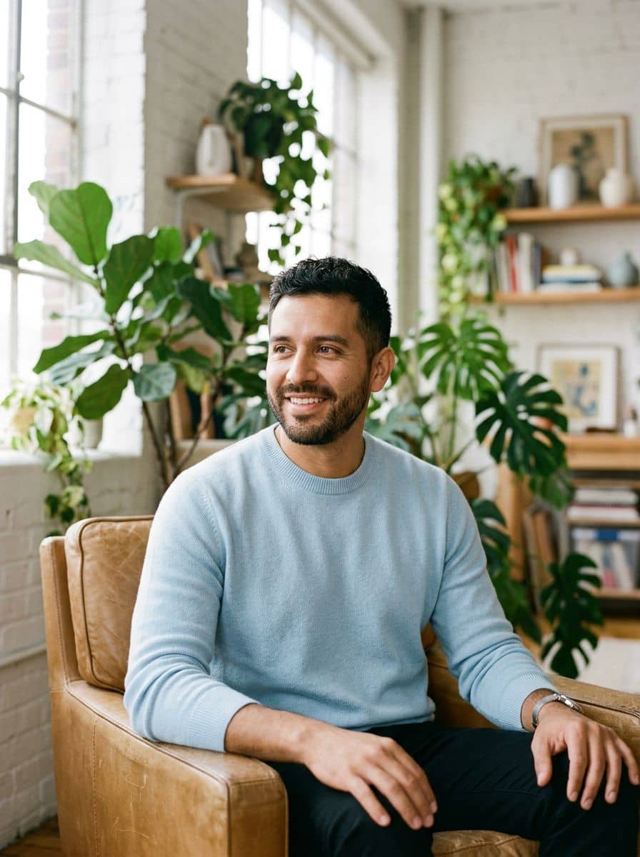 Pastel Knit - Creative Loft - man social media portrait
