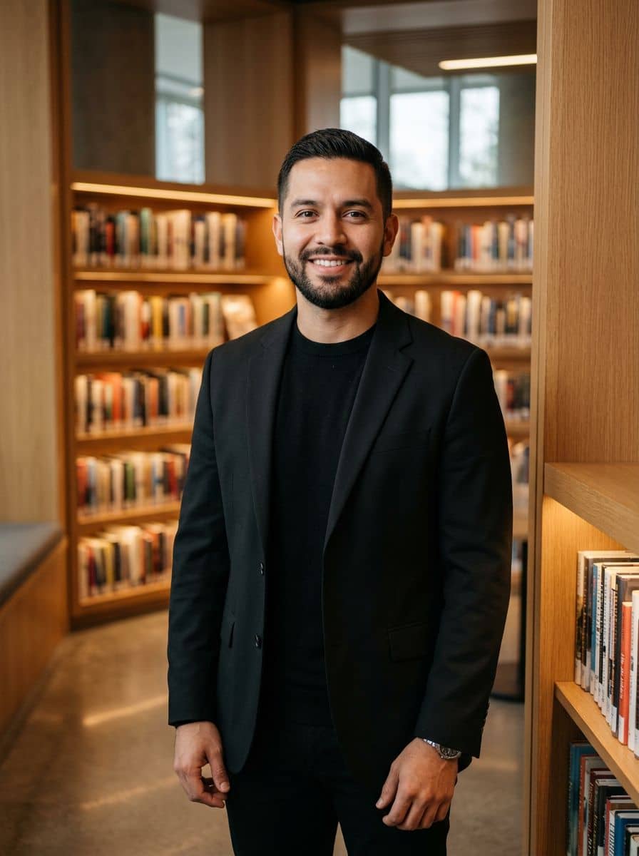 Black Knit Blazer - Library Corner - man business headshot
